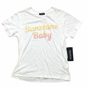 Wildfox Keke Tee Tee shirt S White Sunshine Baby Boho Hippie Cali Festival